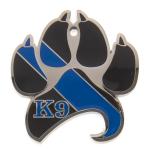 K9 Paw bottle opener coin ( Silver w/ Thin Blue Line)
